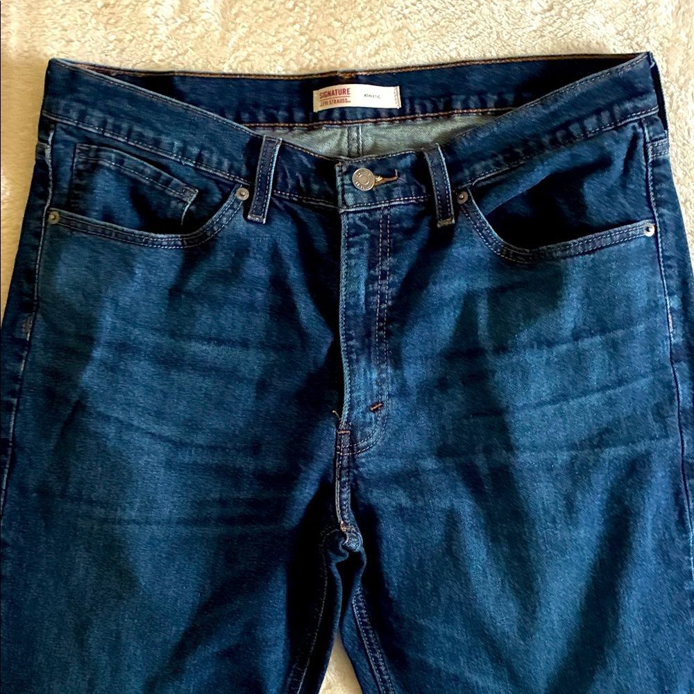 Men’s Levi’s Signature Athletic Straight Leg Jeans 36W 34L Medium Wash Denim